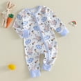 thumbnail image 4 of Baby Bodysuits Unisex Bodysuit Boys Girls Clothes for 9-12 Months Preemie Newborn Boy Outfits Jumpsuit Long Sleeve Zipper Romper Bodysuit, 4 of 9