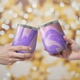 thumbnail image 2 of 12oz Insulated Wine Tumbler with Lid & Straw, Stainless Steel Egg Shape Cup, Liquid & Marble Print, 2 of 5