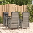 thumbnail image 1 of vidaXL 5 Piece Garden Dining Set with Cushions Grey Poly Rattan, 1 of 5