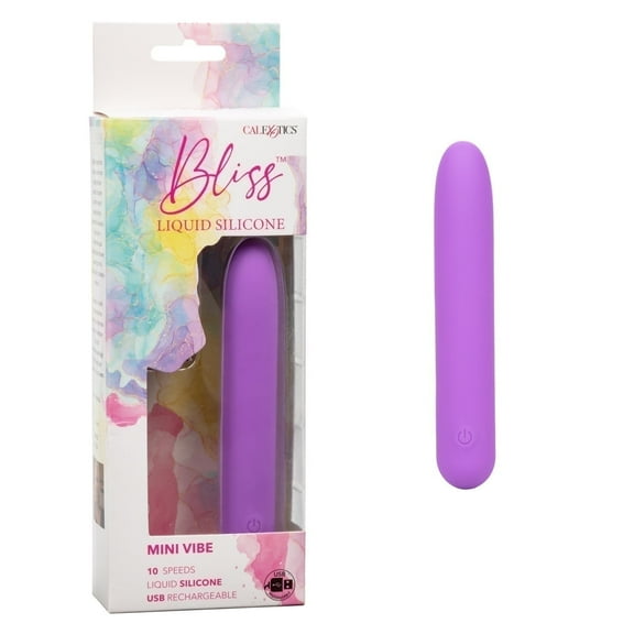 Bliss Liquid Silicone Mini Bullet Vibrator, Purple