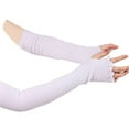 thumbnail image 2 of 1 Pair Long Arm Covers Half Finger Gloves Wrist Sleeves Fingerless Knitted Protection Ruffle Mittens, 2 of 6
