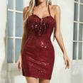 thumbnail image 1 of UPPADA Womens Ruched Cocktail Party Dress Long Sleeve Midi Dress V Neck Bodycon Dress Plus Size Cocktail Wedding Gown A-Line Dress with Belt Sales and Deals Today, 1 of 7