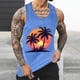 thumbnail image 2 of Camisetas de Tanque de los Hombres Tanque de los Hombres Incolor Gradiente de Impresión Cuello Redondo Correa Delgada Fuga Atrás Regular Casual Deportes Blusas de Tanque, 2 of 5