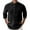 Black, variant on Men's Linen Shirt 3/4 Sleeve Stand Collar Button Up Casual Loose Fit Solid Color Breathable Summer Resort Wear Pocket Lightweight Travel Top,Black 3XL