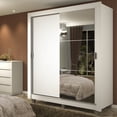 thumbnail image 2 of Ropero Closet Madesa Dallas Plus 2 Puertas Corredizas con Espejo 4 Cajones con Pies Blanco, 2 of 5