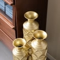 thumbnail image 6 of YIQMI Gold Triangle 3D Floor Vase Set of 3 Metal Tall Decorative Vases 33/29/25 in for Pampas Grass, Dried Flowers, 6 of 10