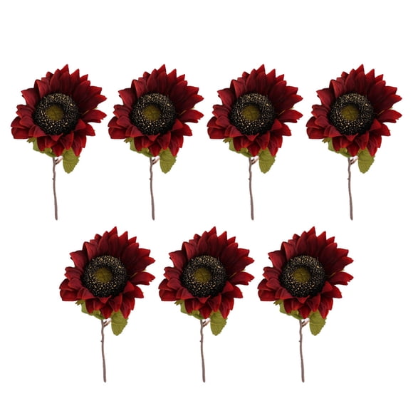 7 piezas de girasoles artificiales Cateissary Rojo