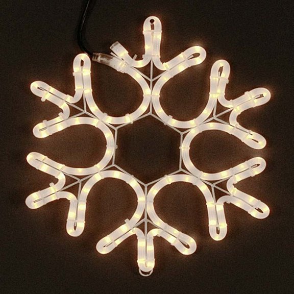 Novelty Lights 15" Christmas Snowflake Incandescent Rope Light Sculpture, Frosted White