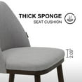 thumbnail image 2 of EOP Modern Upholstered Dining Chairs Set of 4, Wooden Dining Side Chairs with Curved Backrest, Armless Kitchen Chairs for Dining Room & Restaurant, Light Gray, 2 of 5