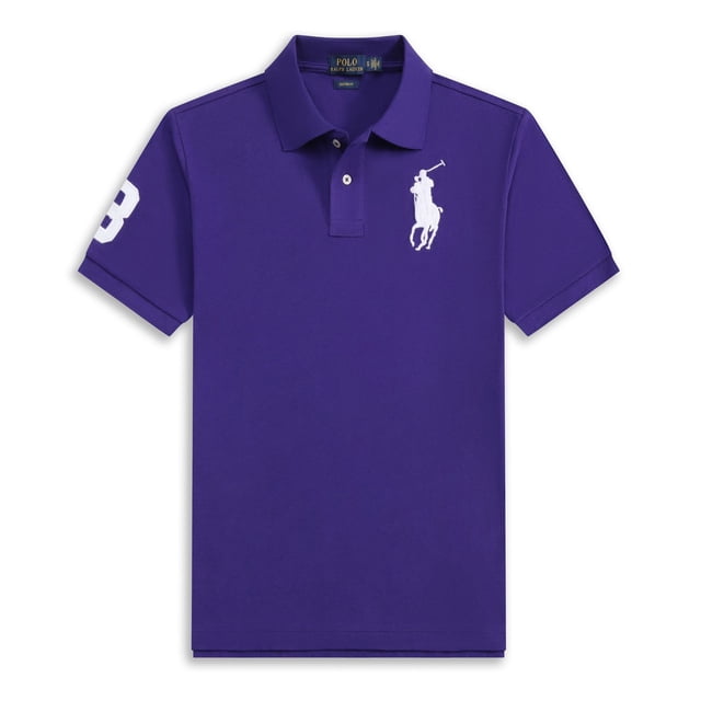 Short Sleeve Polo Shirt Men's Loose Plus Size Lapel Solid Color Cotton Embroidered Shirt