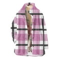 thumbnail image 5 of Winter Sherpa Jacket Women Faux Shearling Fuzzy Mid Long Coat Color Block Warm Casual Button up Peacoat with Pockets (2XL, Pink|Plaid), 5 of 7