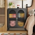 thumbnail image 2 of Small 2 Transparent Door Metal Storage Side Buffet Cabinet for Bed Room,Living Room,Entryway,Hallway,Home,Hotel,Office,Garage,Kitchen,1 Removable Shelf, 2 of 6