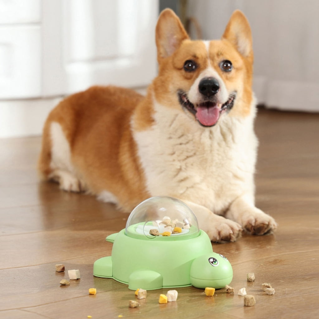 Zeiwohndc Turtles Leak Feeder Rotating Dog Bowl Slow Feeder Toy Auto Dispenser