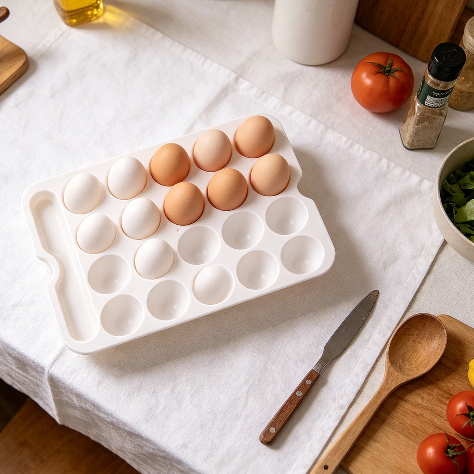 Deviled Egg Containers with Lid, Plastic Deviled Egg Platter Tray Carrier with Handle, Clear Portable Stackable Egg Holder Storage for Fridge Party Picnic C
