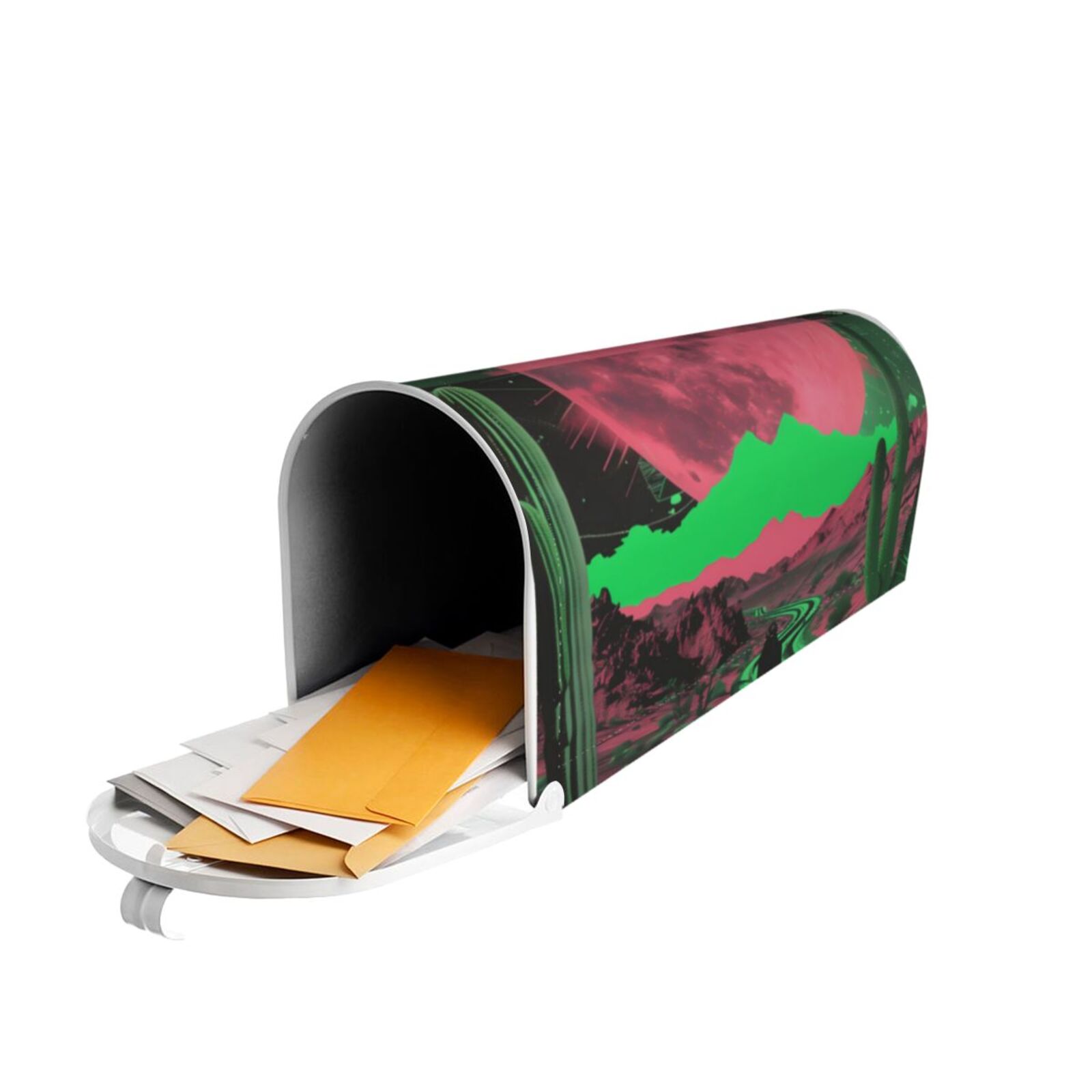 Logiee Neon Desert Moon Print Post Letter Box Wrap Decor, Mailbox Cover Suitable for Standard Mailbox and Large Size Mailbox,Outdoor Yard Decoration-25.5x21 in