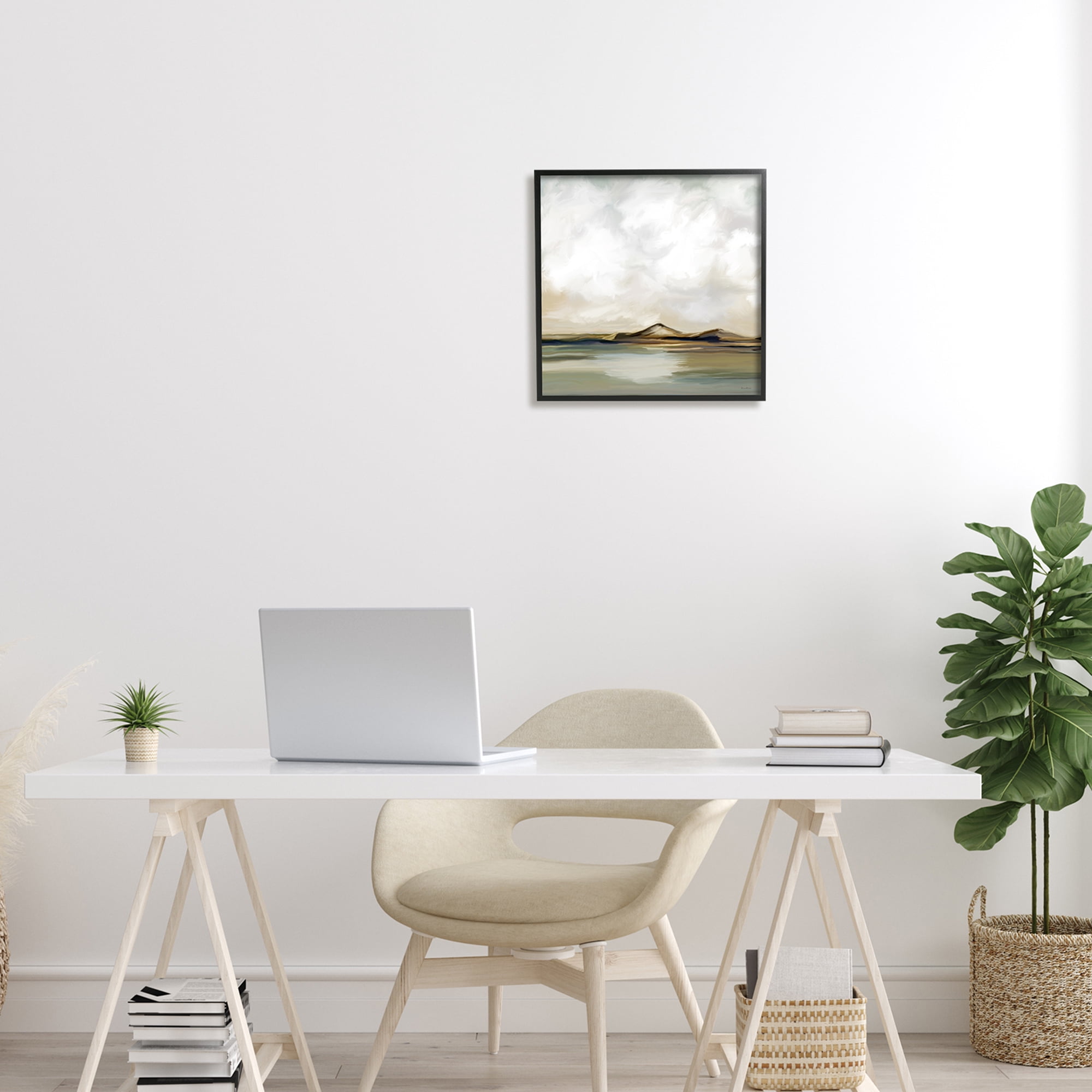 Stupell Industries Turbulent Clouds Mountain Peak Lakeside Landscape , 17 x 30, Design by Ramonda Murdock
