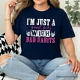 thumbnail image 6 of Good Girl with Bad Habits T-Shirt, Grunge Pink and Skeleton Hands Navy, Black, and White Tee for Wild and Rebellious Women, 6 of 8