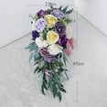 thumbnail image 3 of Elegant Wedding Bouquets for Bride Waterfall Shape Handmade Decor Purple, 3 of 9