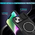 thumbnail image 3 of for iPhone 15 Case with Camera Sliding Cover, [Compatible with MagSafe] with Magnetic Ring Kickstand, Military Grade Heavy Duty Plustection Phone Case for iPhone 15, Black, 3 of 10