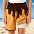 thumbnail image 2 of JAJAHO Boys Girls Athletic Shorts With Liner Ice Cream Printed Loose Fit 2 In 1 Running Shorts With Pockets For Unisex Kids 2-14Y, 2 of 4