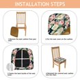 thumbnail image 4 of Pioneer Flower Seat Covers for Dining Room Chairs Set Of 6,Stretch Printed Washable Chair Seat Cover with Elastic Ties and Button,Removable Waterproof Couch Cushion Covers, 4 of 6