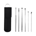 thumbnail image 2 of Ear Picks Sticks Cuchara de acero inoxidable Ear Ear Cera Removedor Lavable Viaje Polidado Curette Pickers Herramientas para el hogar Marrón 6pcs Inevent CE001348-03, 2 of 7