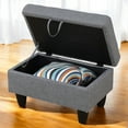 thumbnail image 5 of JESTOP 28.5" Ottoman with Storage, Fabric Ottoman Foot Rest Stool, Rectangle Upholstered Footstool, Storage Bench, 5 of 7