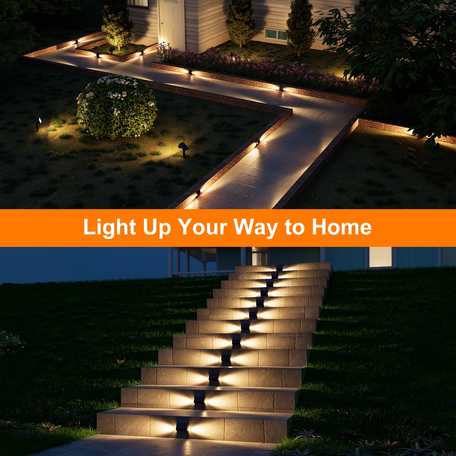 Yinghao 12 Pack Solar Powered Stair Lights Outdoor Waterproof Lamp for Deck Step Safety Outside Decorative LED for BackYard, Porch Step, Walkway, Garden, Pool, Easy Installation & Enhanced Ambiance