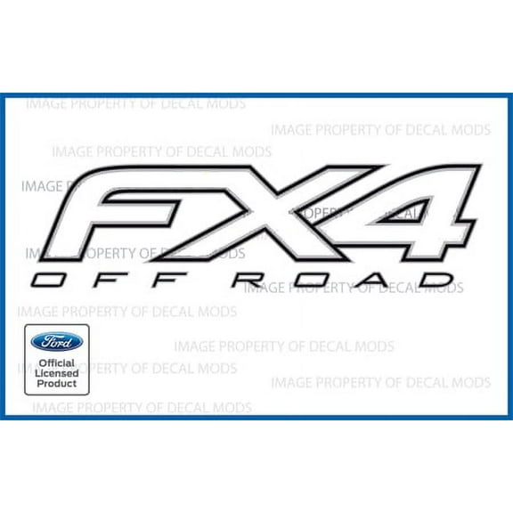 Decal Mods FX4 Off Road Decals White Truck Stickers for Ford F150 (2012, 2013, 2014) - FW (set of 2)