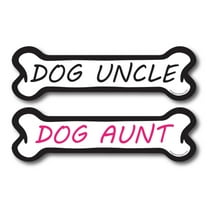 Dog Uncle and Dog Aunt, 2 Pack Dog Bone Car Magnets- 2 x 7" Dog Bone Decals Heavy Duty for Car Truck