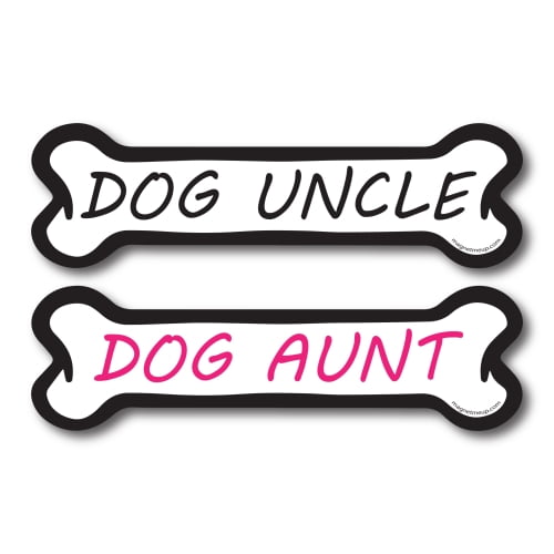 Dog Uncle and Dog Aunt, 2 Pack Dog Bone Car Magnets- 2 x 7" Dog Bone Decals Heavy Duty for Car Truck
