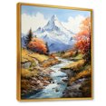 thumbnail image 2 of Designart "Serene Creek At Mountain Summit II" Landscape Mountains Floater Framed Wall Art Living Room, 2 of 5