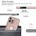 thumbnail image 4 of Logo View Design Compatible with iPhone 12 Pro Max Phone Case Luxury Diamond Plaid PU Leather Vintage Slim Non-Slip Soft Grip Shockproof Anti-fall Heavy Duty Protective Case Cover,Rosegold, 4 of 7