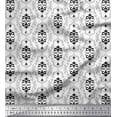 thumbnail image 1 of Soimoi Black polyester Crepe Fabric Filigree Damask Fabric Prints By Yard 42 Inch Wide, 1 of 3