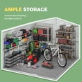thumbnail image 4 of HOGYME 9.1 x 10.5 ft. Outdoor Storage Shed, Garden Backyard Lawn Tool House with Lockable Sliding Doors, Vents, Weatherproof Metal Clearance Equipment, 4 of 9