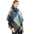 thumbnail image 5 of SPRING PARK Women Winter Square Plaid Scarf Warmer Shawl Ladies Plaid Blanket Knit, 5 of 8