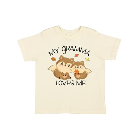 

Inktastic My Gramma Loves Me with Cute Squirrels in Autumn Gift Toddler Boy or Toddler Girl T-Shirt