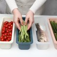 thumbnail image 5 of Estante de almacenamiento multifunción y práctico para guardar verduras, frutas, alimentos y huevos, color blanco y naranja, 5 of 5