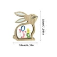 thumbnail image 2 of Easter Bunny Figurine Easter Decoration Solid Wood Craft Rabbit Decor, Tabletop Statue for Living Room, Indoor Home, Spring Holiday Office, Mantle Display, 2 of 5
