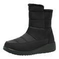 thumbnail image 4 of Winter Snow Boots for Women Seniors Waterproof Platform Wedges Fleece Lined Mid Calf Work Booties Cold Weather, 4 of 6