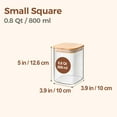 thumbnail image 2 of 800ml Glass Food Storage Jars Set of 6, Clear Storage Containers with Airtight Bamboo Lid, Pantry Organization Jar, Spice, Blooming Tea, Coffee and Sugar Container, Canister Set for Kitchen, 2 of 4