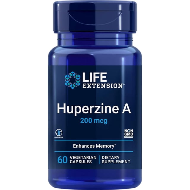 Life Extension | Huperzine A, 200 Mcg, 60 Cápsulas. Suplemento que Promueve la función óptima de la memoria.
