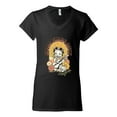 thumbnail image 2 of Wild Bobby Betty Boop Good Vibes Only Betty Boop Women’s Standard V-Neck Tee, Black, Small, 2 of 5
