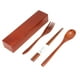 thumbnail image 1 of Palillos, Palillos De Madera Portátiles Tenedor Vajilla De Madera Juego De Cuchara Uso Conveniente, 1 of 8