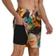 thumbnail image 2 of Balery Abstract Musical Faces Bañador para hombre, shorts de playa de secado rápido con entrepierna y forro de compresión-Small, 2 of 6