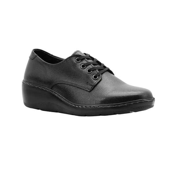 Zapato Piel Para Dama Derby Super Cómodos Elegantes negro 22.5