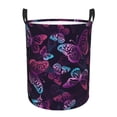 thumbnail image 6 of Lsque Purple Butterfly pattern Laundry Hamper Basket, Tall Woven Rope Hamper Basket for Clothes, Lightweight Storage Basket, Collapsible Waterproof-Small, 6 of 8