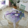 thumbnail image 5 of Purple Lavender Butterfly Square/Round Tablecloths 54x54,Contemporary Pastoral Oil Painting Table Cloth Table Cover Indoor/Outdoor Tabletop Decor for Wedding Holiday Party Dinner Baby Shower, 5 of 7