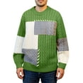 thumbnail image 2 of Men's Fashion Knit Sweater Loose Fit Round Neck Pullover Long Sleeve for Casual Everyday Wear and Winter Holiday Season,Green,M, 2 of 5