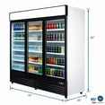 thumbnail image 4 of Commercial Merchandiser Refrigerator, 3 Glass Door, Beverage Cooler, 74" x 26" x 82", 62.5 Cu. Ft., NSF Certified, 4 of 16